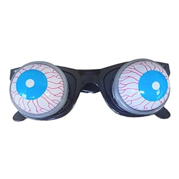 elegantstunning Prank Joke Toy Funny Horror Pop Out Eyes Glasses Dropping Eyeball Glasses for Halloween Costume Parties Joke Gift
