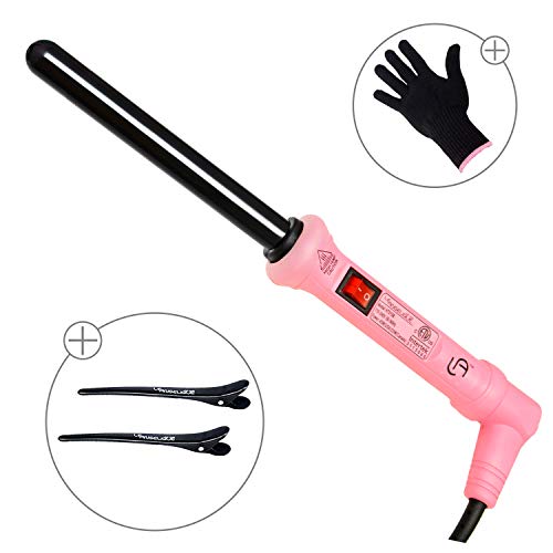 Le Angelique 19mm clipless curling wand for small & tight spirals, Pink