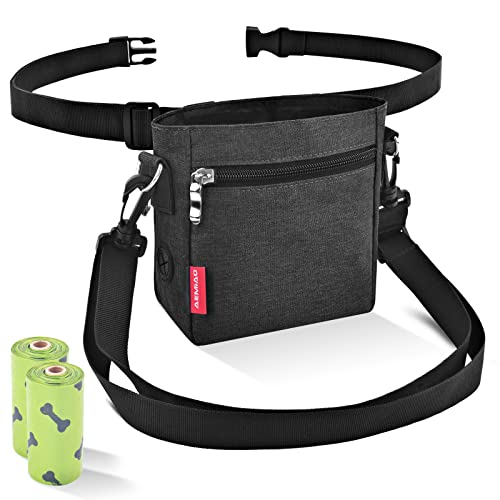 AEMIAO Dog Treat Pouch, Dog Treat Bag Magnetic Closure, Puppy Training Bag with Removable Liner, Hands-Free Snack Bag for Dog with Adjustable Waist & Shoulder Belt, 2 Roll of Poop Bags for Free — image 1