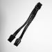 GutsParker Dual 6-Pin Female to 8-Pin Male Cable Adapter Black