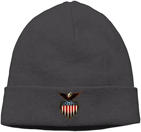 Unisex Cute Soft Crazy Cool Vintage Patriotic Bald Eagle With Flag Caps Knit Beanie Hat Cool Beanies Hats