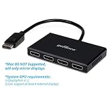 gofanco 4 Port DisplayPort 1.2 to DisplayPort Multi Stream Transport MST Hub 1x4 Monitor Splitter for Windows PCs, Eyefinity Compatible, Display Modes: Mirror, Extended, Video Wall with Eyefinity