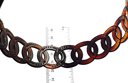 Parcelona French Round Chain Tortoise Shell Brown Celluloid Acetate Hair Headband