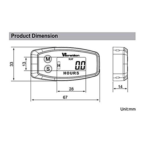 Jayron JR-HM015B LCD Wireless Hour Meter,Digital Vibration Hour Meter,for All Vibrating Machine,Air Compressor,Generator,Jet ski,Lawn Mower, Motocycle,Chainsaw and Other Small Engines (Black-015B) - Thumbnail 5