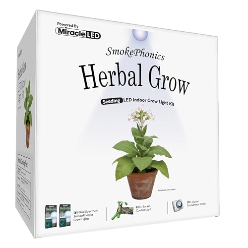 Miracle LED SmokePhonics 3-Socket Herbal Grow Light Starter Kit Blue Spectrum (…