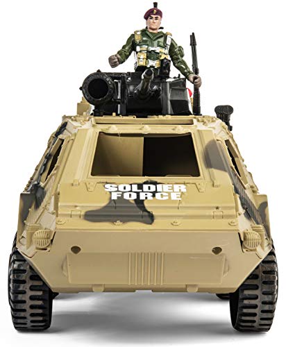 Memtes Military Fighter Army Truck Tank Toy with Mini Army Soldier with Lights and Sound