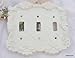 Antique White Cast Iron Triple Switch Cover Plate