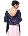 Kate Kasin Solid Wedding Shawls Wraps Women's Evening Dress Scarves Navy Blue