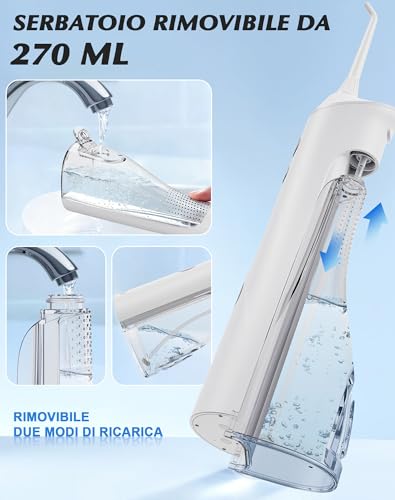 Dental Water Flosser 2025 Test Winner 5 Jet Nozzles and 4 Modes, Dental Hygiene and Interdental Cleaning, Oral Hygiene, Large Tank, IPX7 Waterproof for Home and Travel
