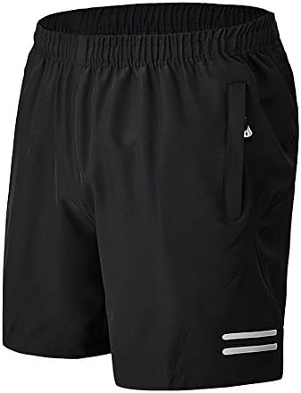 Mens Workout Running Shorts Zippered Pockets 7" Loose Gym Athletic Trainning Shorts with Side Pockets