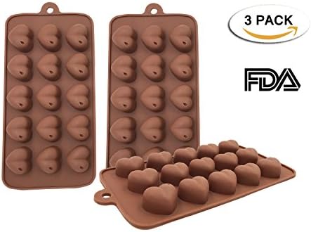 Heart Shape Molds 3 PCS Food Grade Silicone DIY Baking Tools Cake Molds Chocolate Ice Jelly Mold Party Decor Homemade Cupcake Candy Bake Ware by Outton