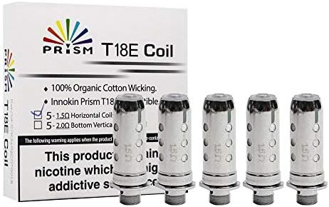 Innokin Coils T18/ T18E/ Prism S/I Sub/I Sub BVC/ T20 No Nicotine TPD Compliant (T18 (1.5ohm))