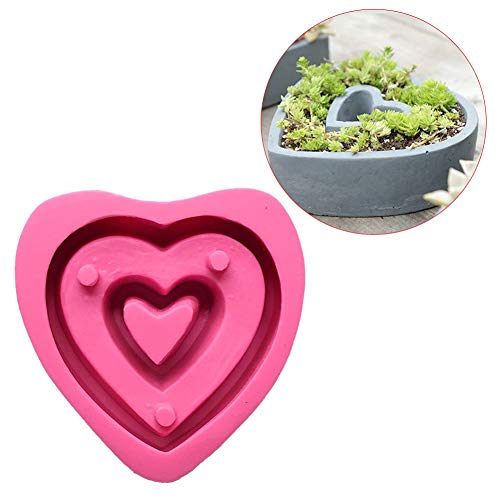 Silicone Heart Shape Flower Pot Molds Succulent Plants Concrete Planter Vase Molds Handmade Craft Bonsai Cement Flower Pots Mold DIY Garden Planter Vase Ashtray Mould Home Garden Decoration Tools - Thumbnail 4