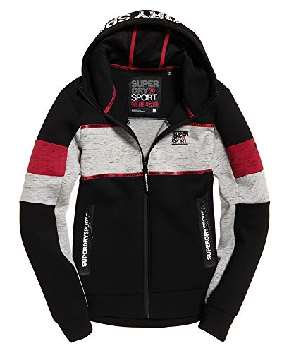 gym tech stretch block zip hoodie