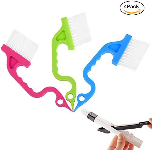 Tuyounger Hand-held Groove Gap Cleaning Tools Door Window Track Cleaning Brushes Air Conditioning Shutter Cleaning Brushes Pack of 4