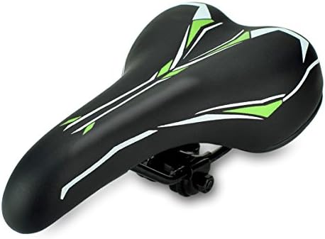 WisMilty Bike Seat - Breathable Comfortable Bike Saddle Bicycle Seat with Soft Cushion, Durable Ergonomics Design MTB Bike Seat for Road Bike, Touring, Indoor and Outdoor Cycling (Black+Green)