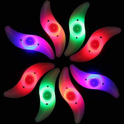 Bike Spoke Lights, 8pcs Cycling Bicycle Wheel Lights with 3 LED Flash Modes for Bike Spoke Decoration and Tire Bike Safety Alarm Light, Waterproof- Batteries Included
