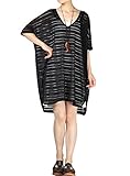 Mordenmiss Women's Summer Stripes Csaual Blouse Shirt Tops L-Style 2-Black