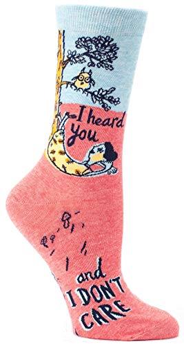 Blue Q Socks, Women's Crew, I Heard You and I Don't Care;5-10