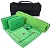Clever Yoga - 7 Piece Yoga Kit for Women & Men, 6mm Cushioned Mat, 2 Blocks, Strap, Mat and Hand Towels & Carrying Bag - Starter Yoga Set, Accessories & Equipment for Home Workout - Green