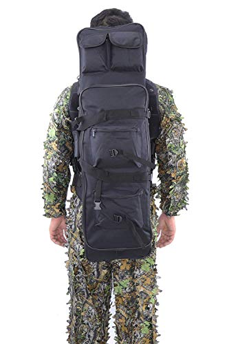 Sutekus 39 Inch Double Rifle Bag Outdoor Tactical Gun Case Integrated Pistol and Magazine Storage Backpack 100CM