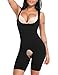 SLIMBELLE Women's Seamless Body Briefer Full Body Shaper Open Bust Mid Thigh Bodysuit with Firm Tummy Control-Black-L/XL