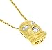 Xusamss Hip Hop Stainless Steel Crystal Mask Pendant Chain Necklace,27inches