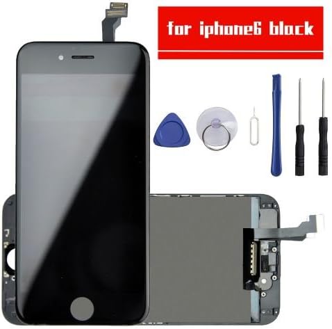 Kunya iPhone 6 4.7 inch LCD Touch Screen Digitizer Frame Assembly Set LCD Screen Display Replacement with Tools Kit, Black