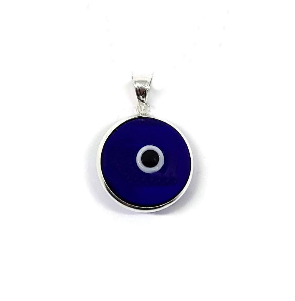 MYSTIC JEWELS by Dalia – 925 Sterling Silver Glass Evil Eye Pendant for Good Luck