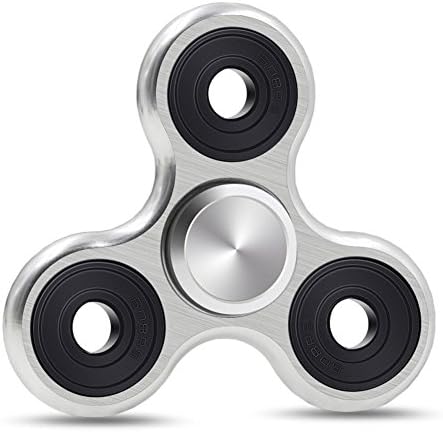 Tongji Fidget best Hand Spinner - fidget work Ultra Fast Bearings - Finger Toy, Perfect For ADD, ADHD, Anxiety Stress Relief Focus Toys, Stress Reducer (silver-03)