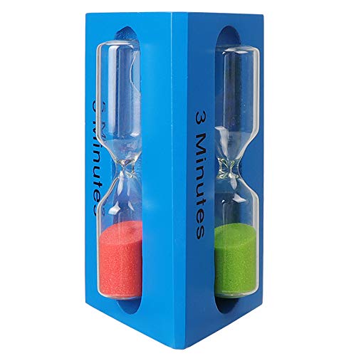 Fancyus 3/5/7 Minuten Holz Dreieck Kinderzahnbürste Sanduhr, Blau