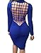Allegrace Womens Sexy Back Mesh Cross Cut Stretch Bandage Party Evening Dresses Blue L