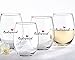 Kate Aspen, Bridesmaids Pink Heart Stemless Wine Glass, Party Favors, 15 Oz. (Set of 4)