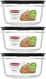 Rubbermaid Premier Food Storage Container, 5 Cup, Grey (3 Pack)