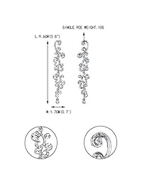 Aretes colgantes en forma de flores ondeantes de casamiento de cristal austríaco, para mujeres, marca EVER FAITH.