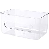 LOXGO Clear Acrylic Wall Mounted Tissue Box Holder Napkin Holder Paper Towel Dispenser Storage Rack Bathroom Organizer Modern Transparent Acrylic