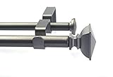 Urbanest Square Urn Adjustable Double Drapery Curtain Rod Set, 5/8