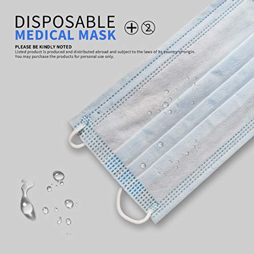 SHAREWIN-50PCS-Disposable-3-Layers-Non-Woven-Anti-Dust-Ear-Loop-Blue