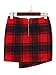Persun Women's Plaid Asymetric Hem Mini Woolen Skirt
