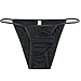 FEESHOW Men's Silky Bugle Pouch Tanga Briefs Bikini Underwear (One Size, Black)