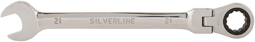 Silverline 589698 Flexible Head Ratchet Spanner 21 mm, Silver Color - Image 3