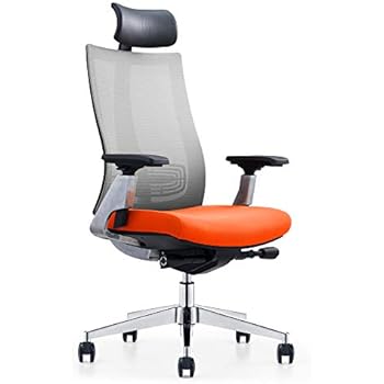 ergonomic chair office mesh support amazon lumbar reclining adjustable computer chairs desk swivel armrest headrest luxury orange grey dining footrest