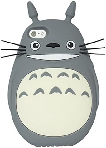 Iphone SE Case, Iphone 5c / 5s / 5 Case, Happy Totoro Designed Cute 3D Cartoon Lovely Soft Gel Rubber Silicone Protection Skin Case for Iphone 5s / 5 / 5c / SE ( Gray )