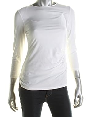 Women's Uotab Ribbed Viscose Stretch-Knit Top White Size Medium