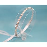 Petite Belle Fleur Silver Tone Pearl Ribbon Tie Back Wedding Headband