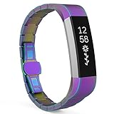 MoKo Fitbit Alta HR and Alta Band, Stainless Steel Replacement Smart Watch Wrist Strap Bracelet with Butterfly Buckle Clasp for Fitbit Alta / Fitbit Alta HR, Fits 5.11