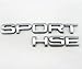 Minigo LR-SHES SPORT HSE Luxury Rear Tailgate Badges Trunk Emblem Plate for Land Range Rover (Silver)