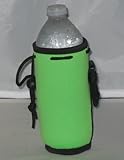 Water Bottle Koozie with Drawstring & Clip, Lime