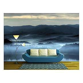 Misty Morning in The End of November - Removable Wall Mural | Self-Adhesive Large Wallpaper - 66x96 inches