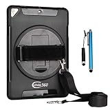 Cellular360 Shockproof Case for iPad Air 3 2019, iPad Pro 10.5 2017, Car Headrest Mount Case with a 360 Degree Rotatable Kickstand, Handle and Adjustable Shoulder Strap (Black)